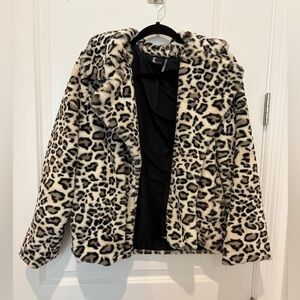 FAUX FUR LEOPARD JACKET